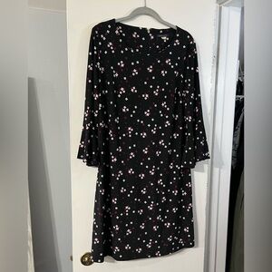 Tommy Hilfiger Black Dress with Purple and White Floral Pattern